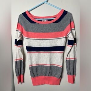 Sonoma Long Sleeve Women's Scoop Sweater Striped Sweater